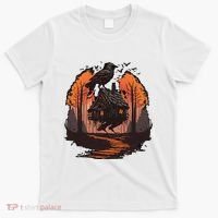 Walking House On Chicken Legs Slavic Folklore Baba Yaga T-Shirt thumb 0