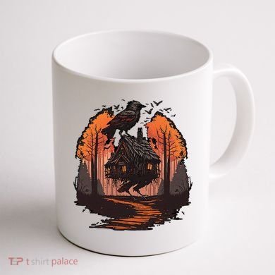Walking House On Chicken Legs Slavic Folklore Baba Yaga Coffee Mug back