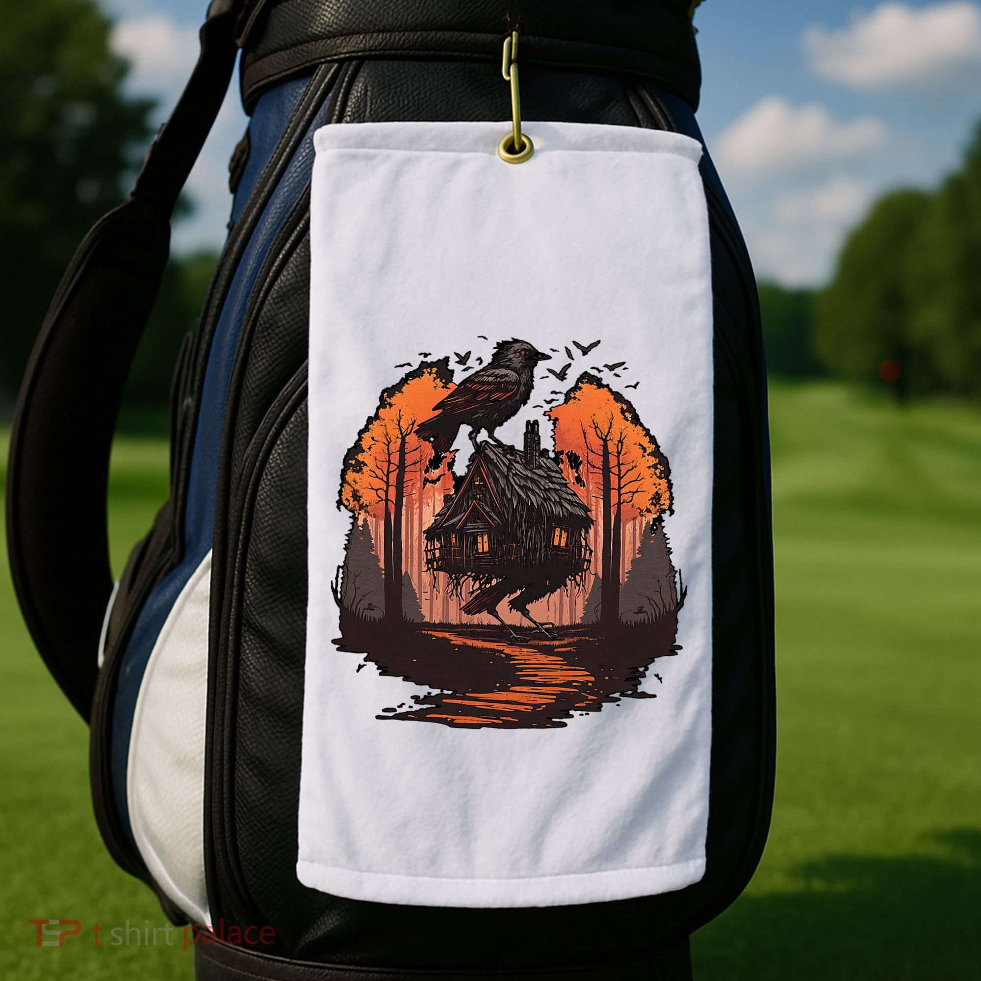 Walking House On Chicken Legs Slavic Folklore Baba Yaga Golf Towel