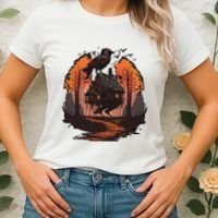 Walking House On Chicken Legs Slavic Folklore Baba Yaga Women's T-Shirt thumb 2