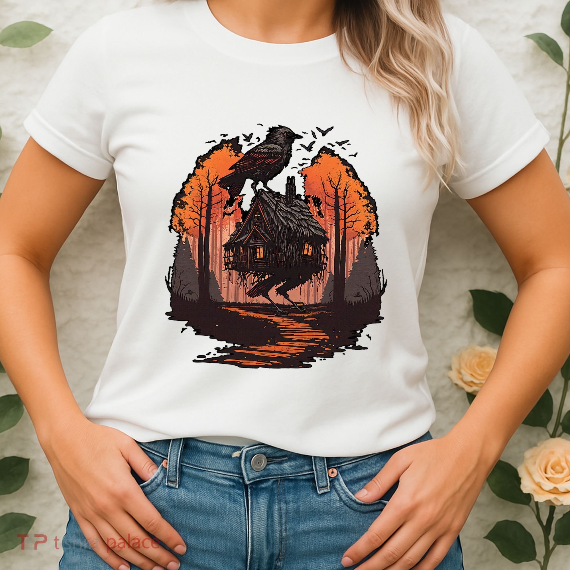 Walking House On Chicken Legs Slavic Folklore Baba Yaga Women's T-Shirt