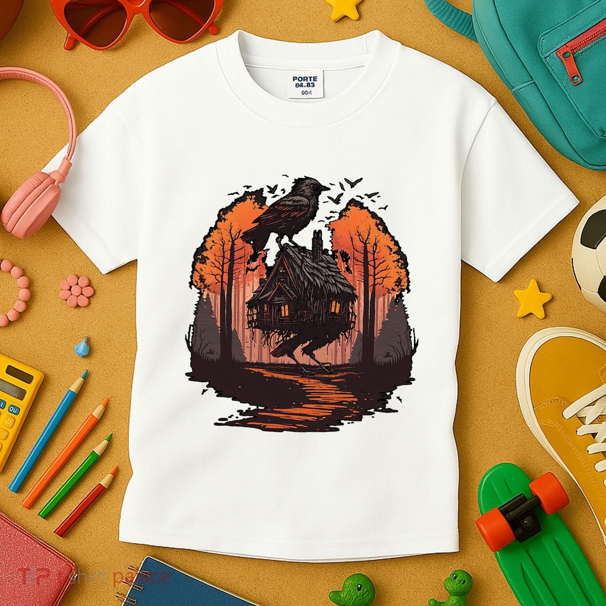 Walking House On Chicken Legs Slavic Folklore Baba Yaga Kids T-Shirt
