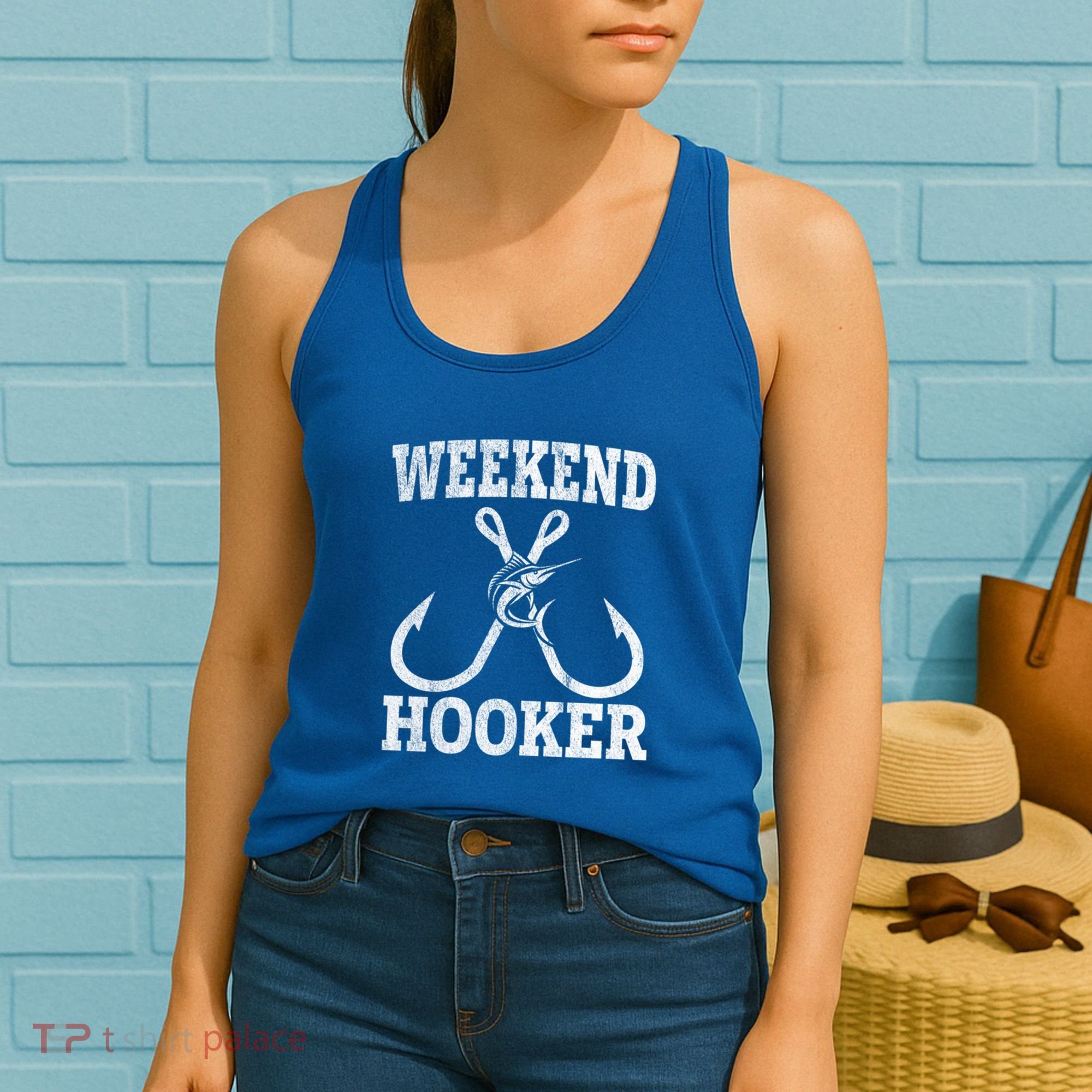 Weekend Hooker Offshore Fishing Trip For Funny Fishing Cute Gift Women's Tank Top