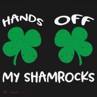Womens Hands OFF My Shamrocks St. Patrick's Day Celebration Sweatshirt thumb 3