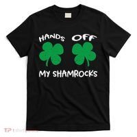 Womens Hands OFF My Shamrocks St. Patrick's Day Celebration T-Shirt thumb 0