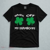 Womens Hands OFF My Shamrocks St. Patrick's Day Celebration T-Shirt thumb 5
