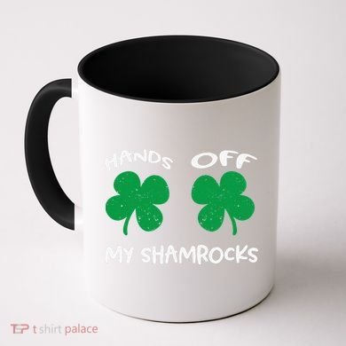 Womens Hands OFF My Shamrocks St. Patrick's Day Celebration Coffee Mug
