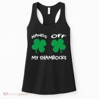 Womens Hands OFF My Shamrocks St. Patrick's Day Celebration Women's Tank Top thumb 0