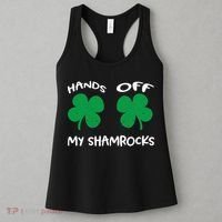 Womens Hands OFF My Shamrocks St. Patrick's Day Celebration Women's Tank Top thumb 3