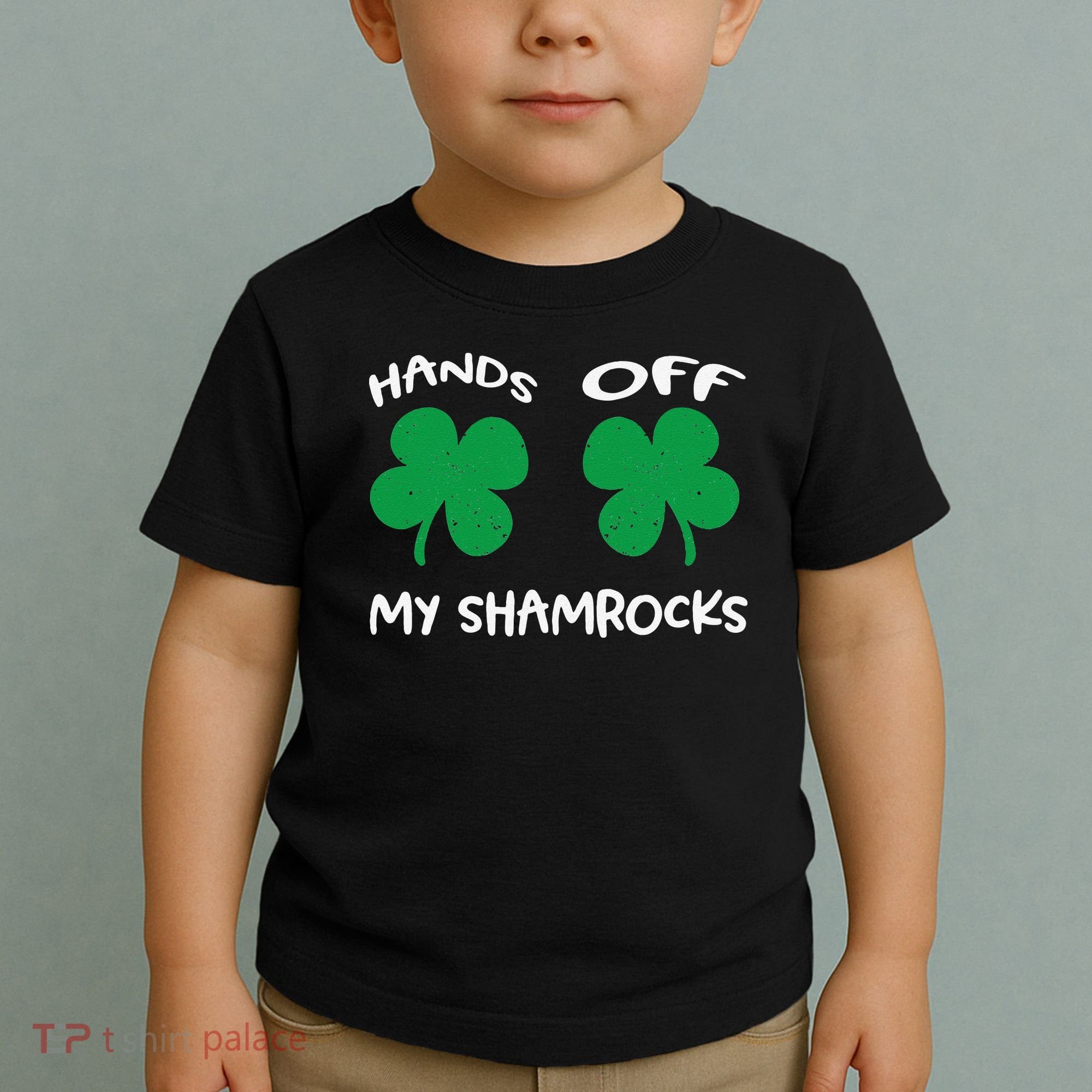 Womens Hands OFF My Shamrocks St. Patrick's Day Celebration Toddler T-Shirt
