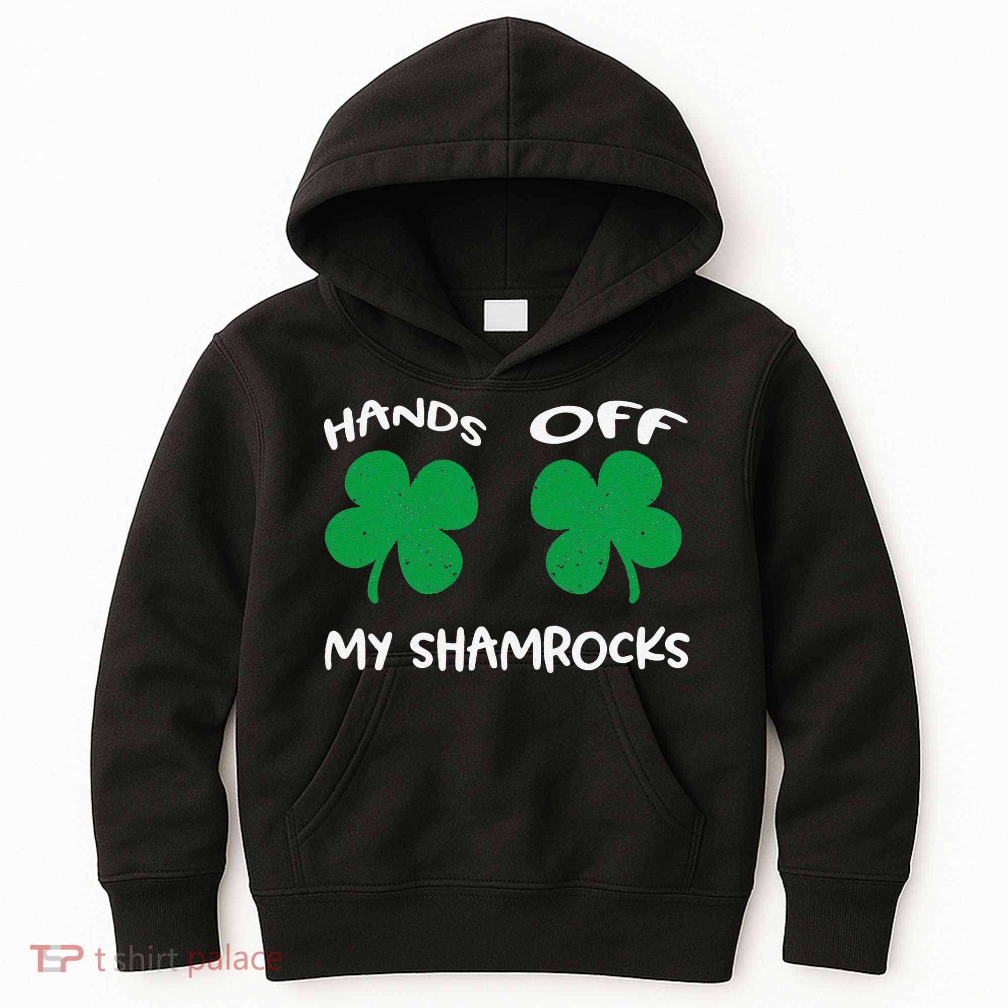 Womens Hands OFF My Shamrocks St. Patrick's Day Celebration Kids Hoodie