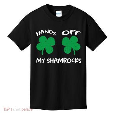 Womens Hands OFF My Shamrocks St. Patrick's Day Celebration Kids T-Shirt