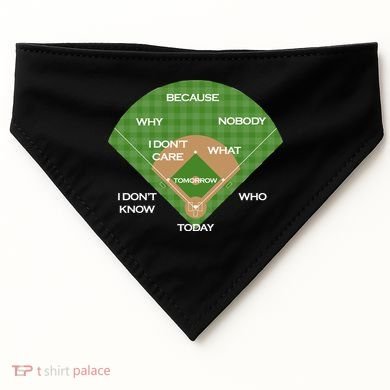 Who's on First Baseball Diamond Fielding Card USA-Made Doggie Bandana