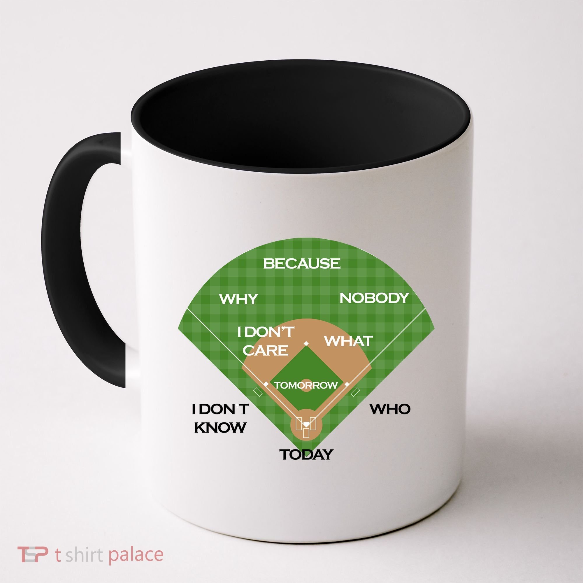 Who's on First Baseball Diamond Fielding Card Coffee Mug