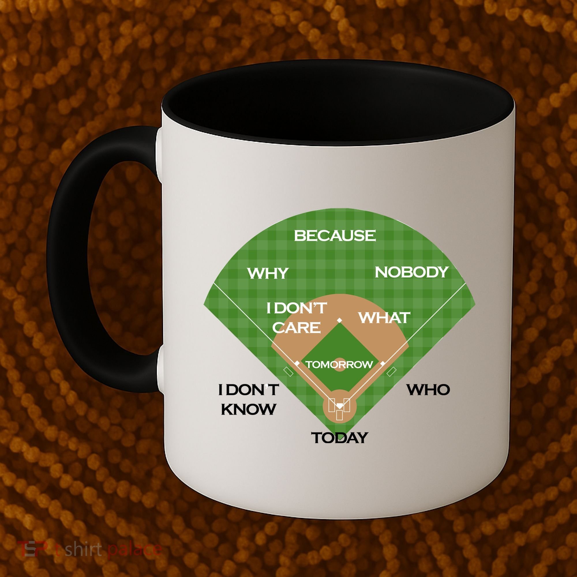 Who's on First Baseball Diamond Fielding Card Coffee Mug
