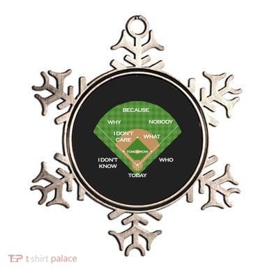 Who's on First Baseball Diamond Fielding Card Ornament