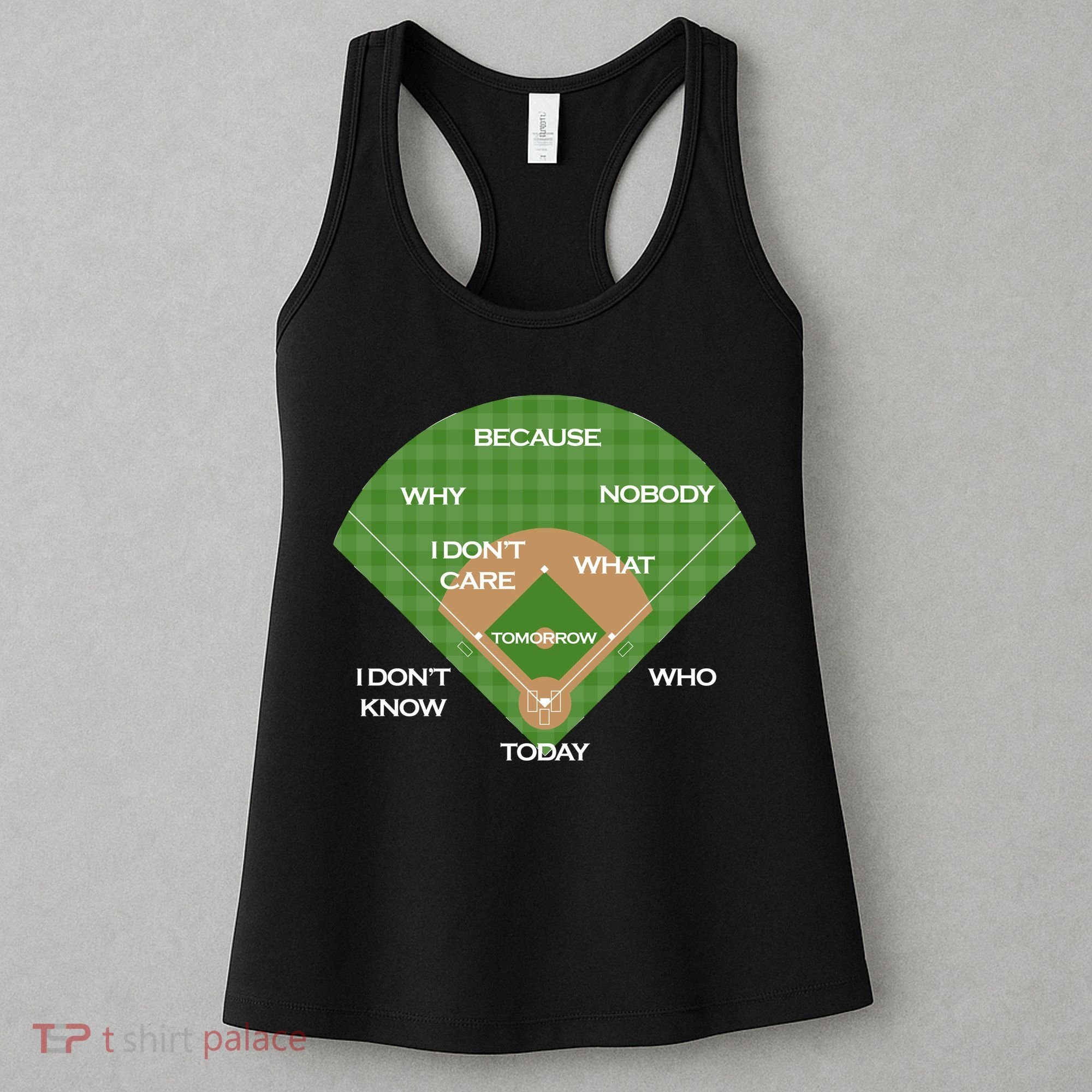 Who's on First Baseball Diamond Fielding Card Women's Tank Top