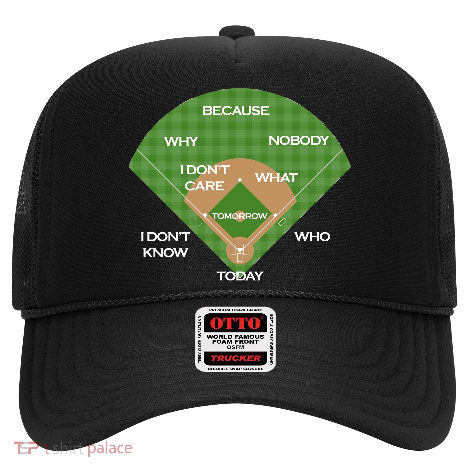 Who's on First Baseball Diamond Fielding Card Hat