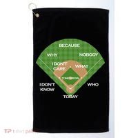 Who's on First Baseball Diamond Fielding Card Golf Towel thumb 0