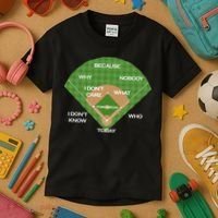 Who's on First Baseball Diamond Fielding Card Kids T-Shirt thumb 3