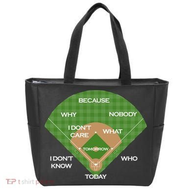 Who's on First Baseball Diamond Fielding Card Tote Bag