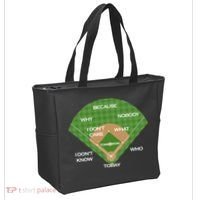 Who's on First Baseball Diamond Fielding Card Tote Bag thumb 2