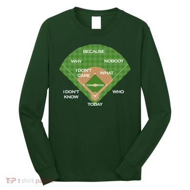 Who's on First Baseball Diamond Fielding Card Long Sleeve Shirt