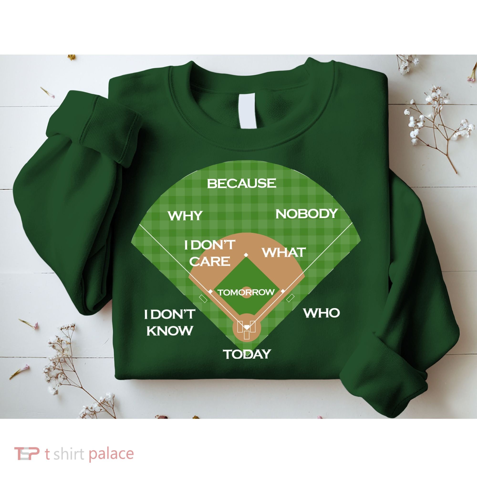 Who's on First Baseball Diamond Fielding Card Sweatshirt