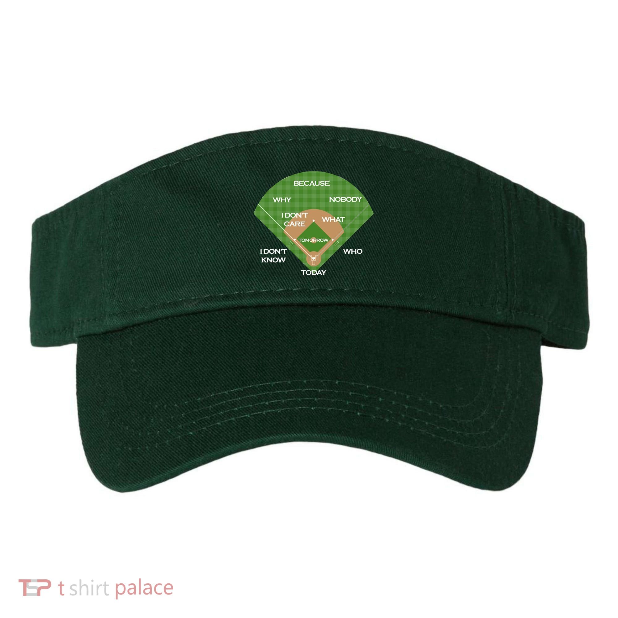 Who's on First Baseball Diamond Fielding Card Visor