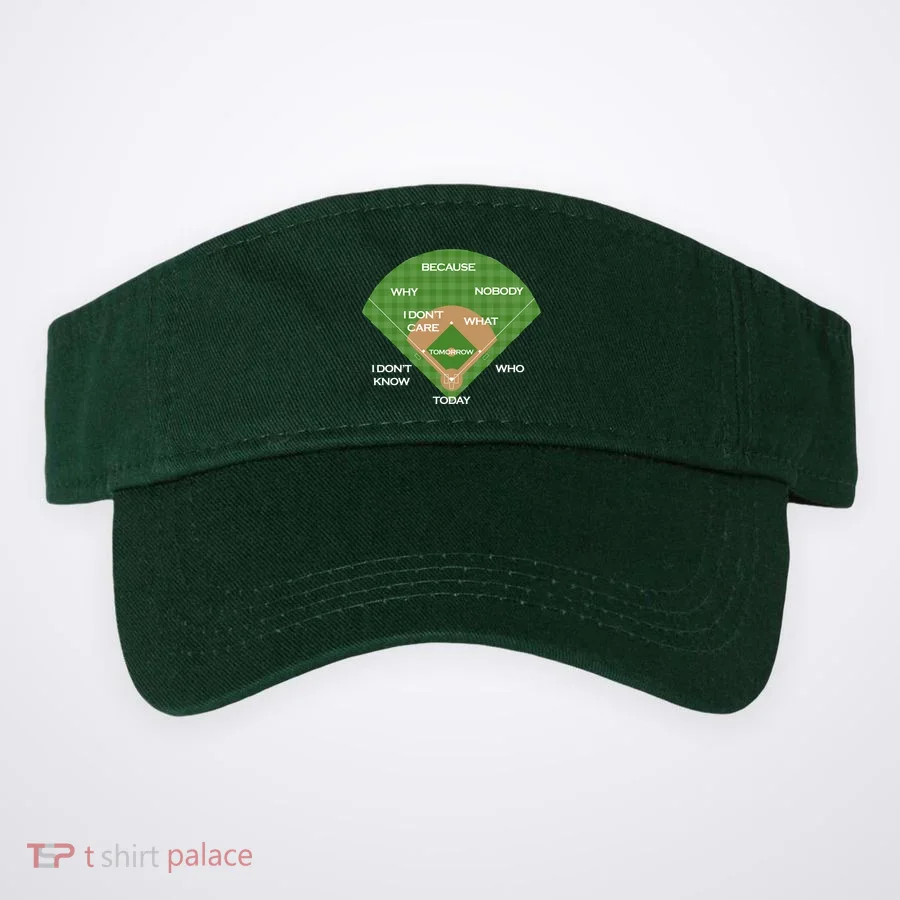 Who's on First Baseball Diamond Fielding Card Visor