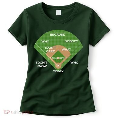 Who's on First Baseball Diamond Fielding Card Women's T-Shirt
