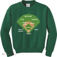 Who's on First Baseball Diamond Fielding Card Kids Sweatshirt thumb 0