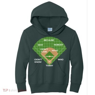 Who's on First Baseball Diamond Fielding Card Kids Hoodie