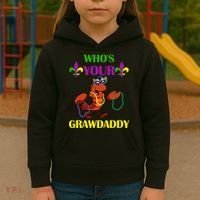 Who's Your Grawdaddy Funny Mardi Gras Kids Hoodie thumb 3