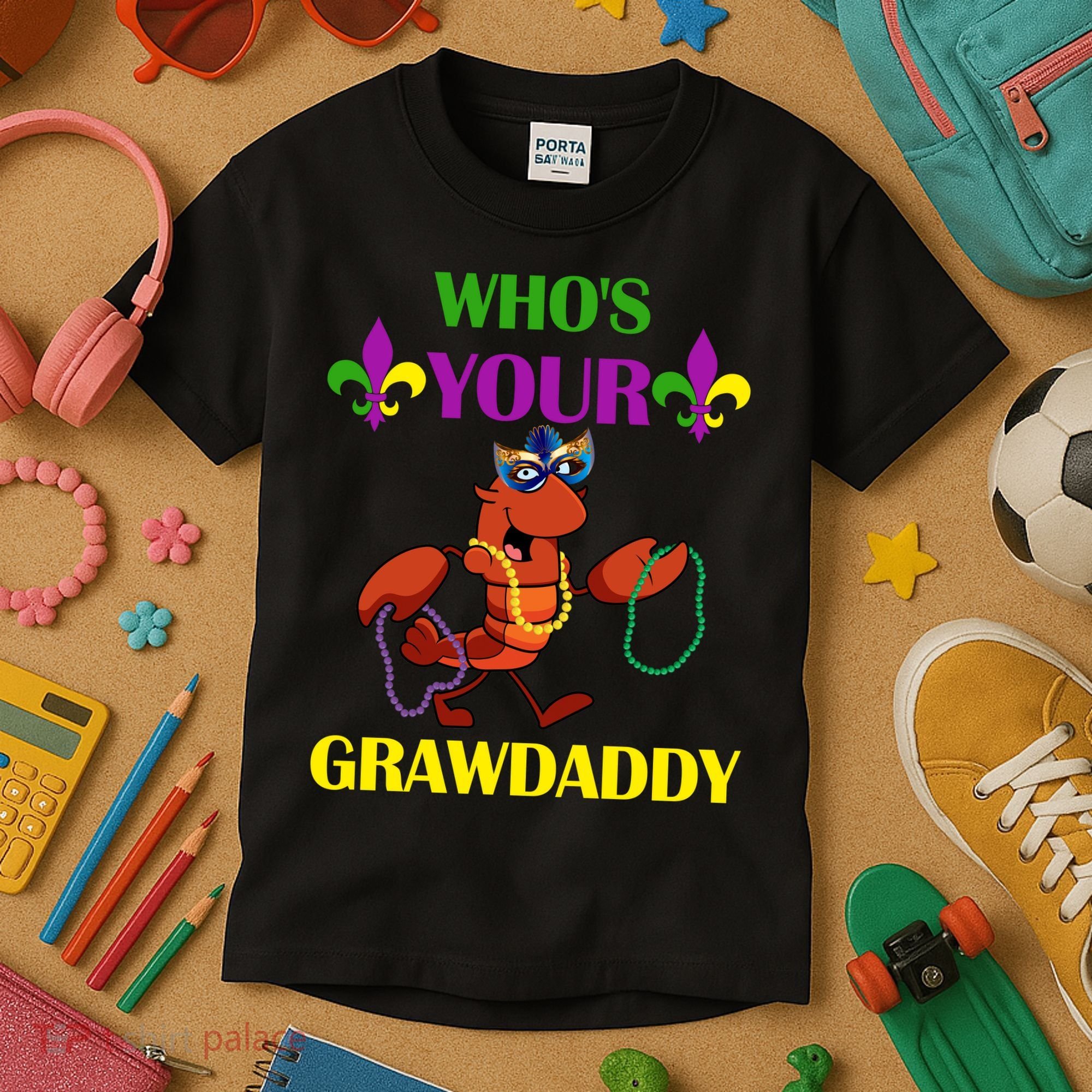 Who's Your Grawdaddy Funny Mardi Gras Kids T-Shirt