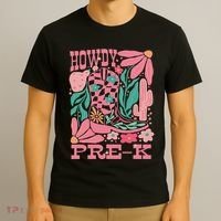 Western Howdy Pre K Back To School Preschool Teacher T-Shirt thumb 3