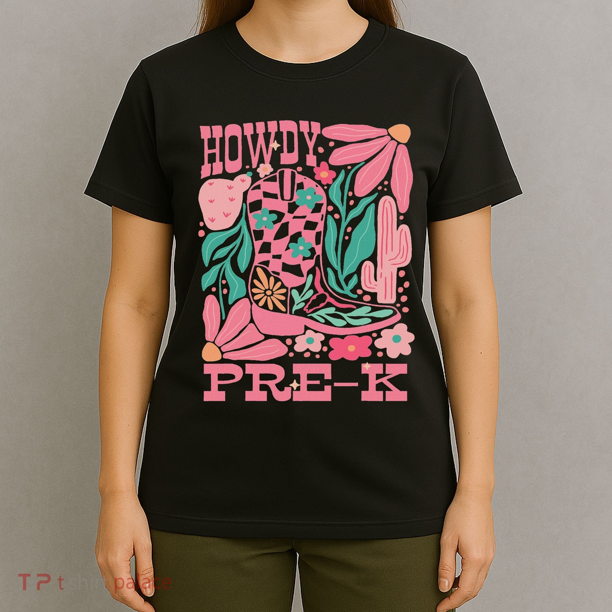Western Howdy Pre K Back To School Preschool Teacher T-Shirt