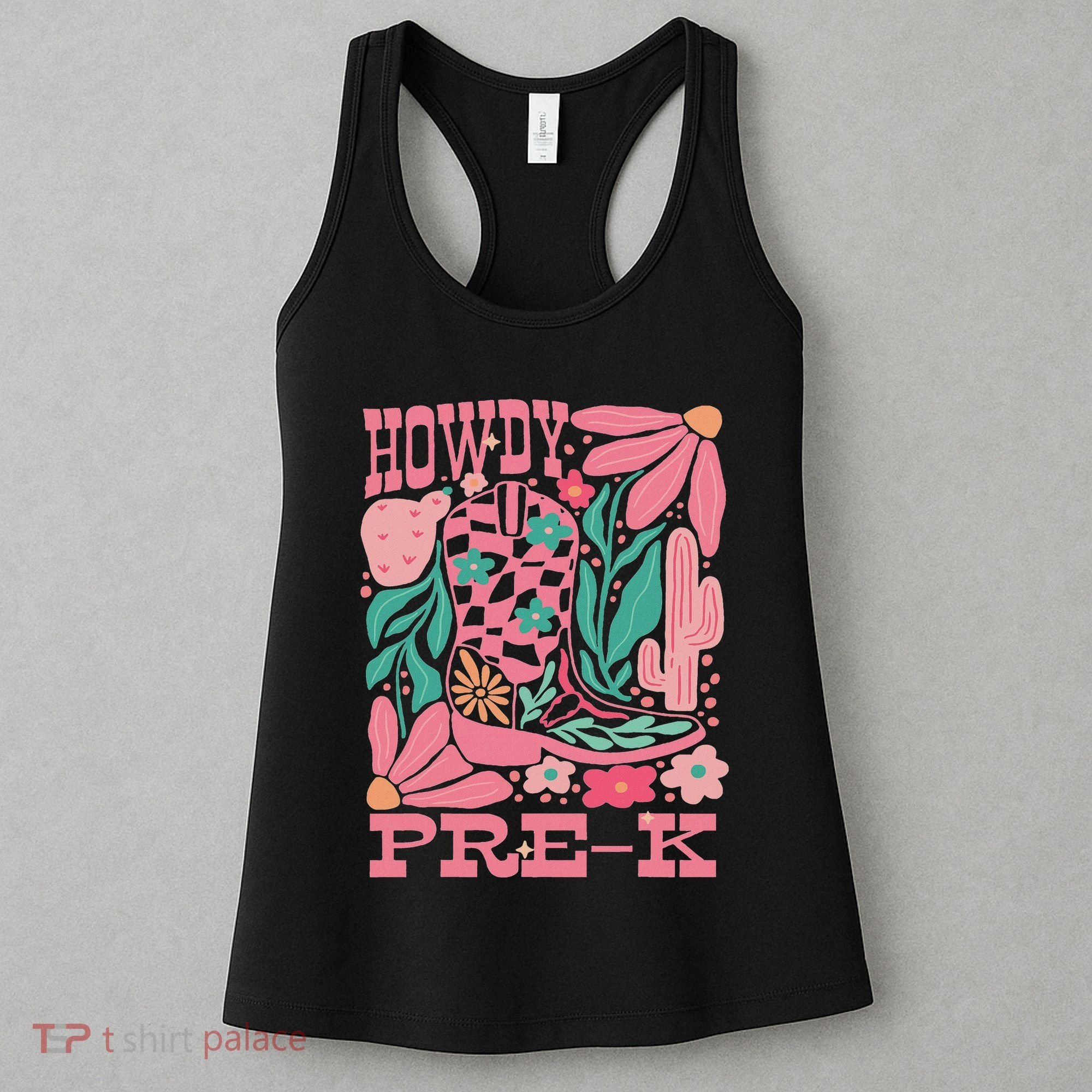 Western Howdy Pre K Back To School Preschool Teacher Women's Tank Top