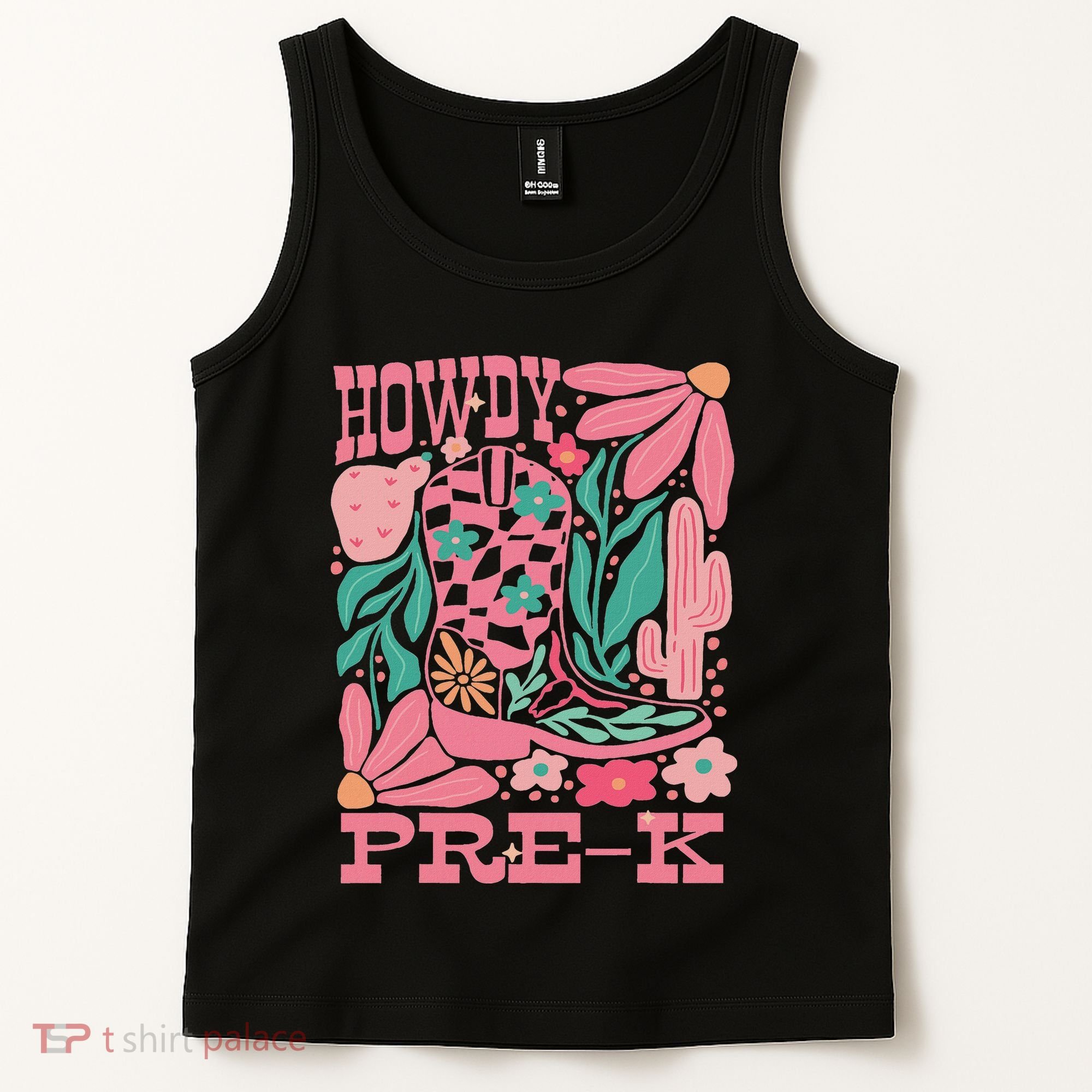Western Howdy Pre K Back To School Preschool Teacher Tank Top