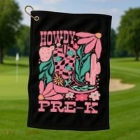 Western Howdy Pre K Back To School Preschool Teacher Golf Towel thumb 1