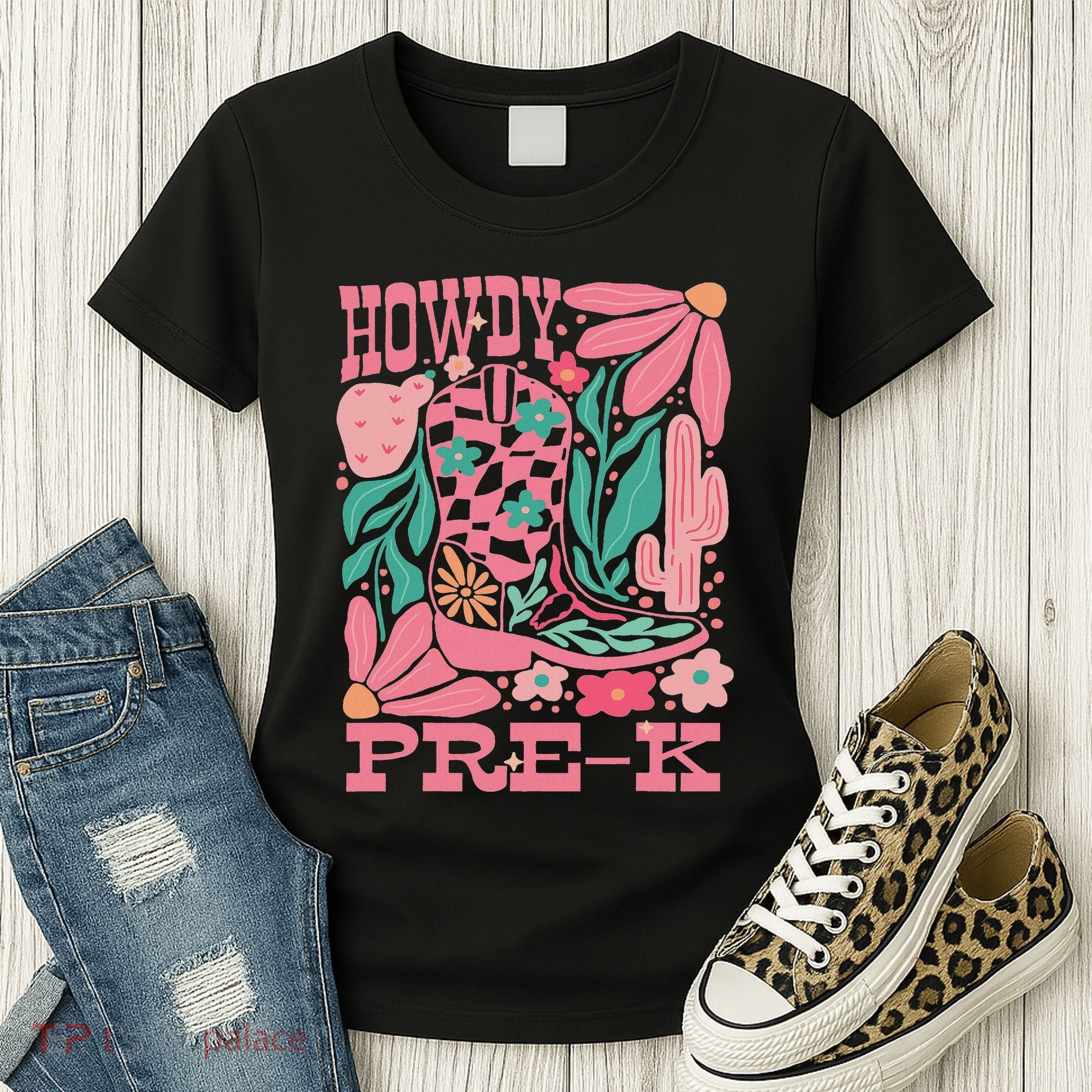 Western Howdy Pre K Back To School Preschool Teacher Women's T-Shirt