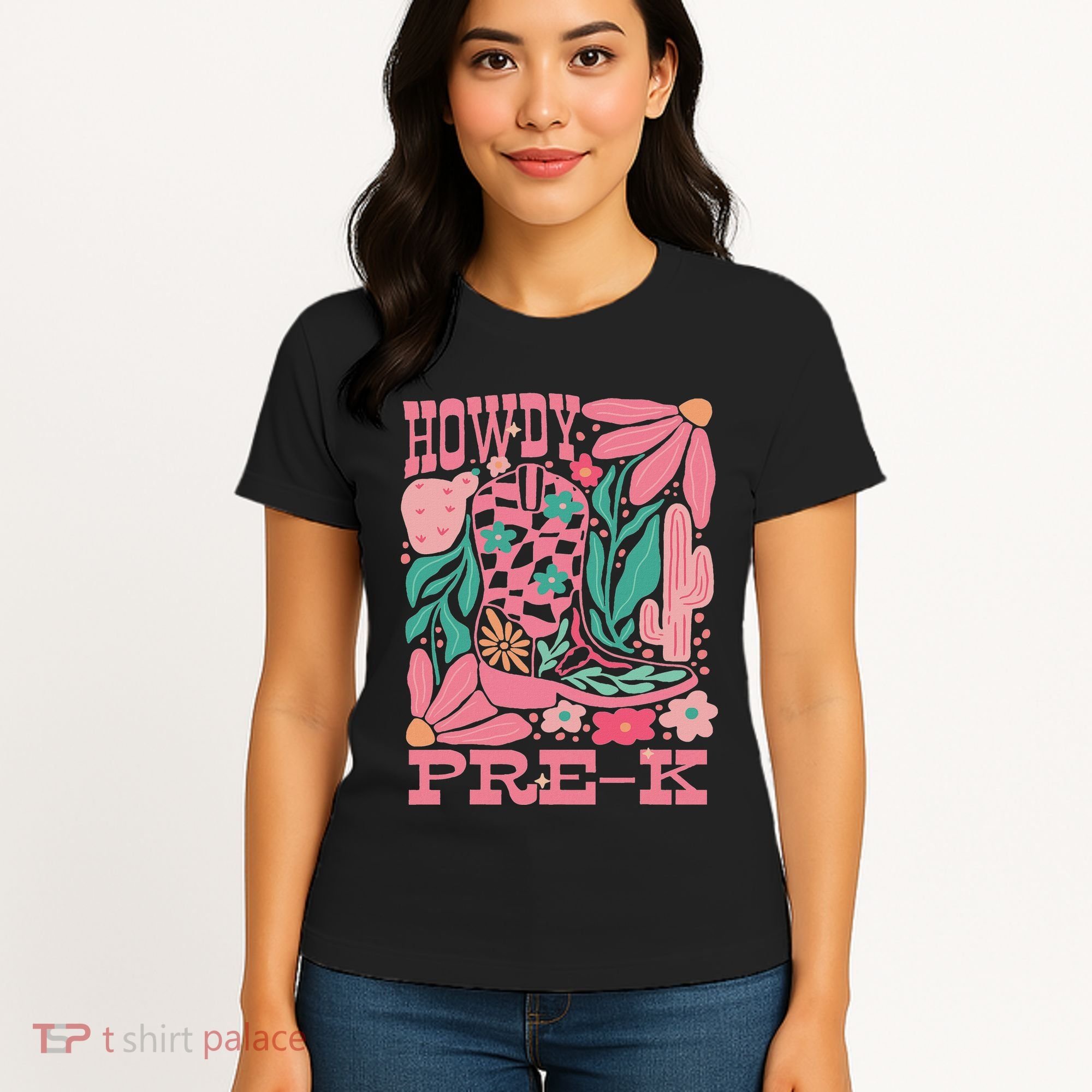 Western Howdy Pre K Back To School Preschool Teacher Women's T-Shirt