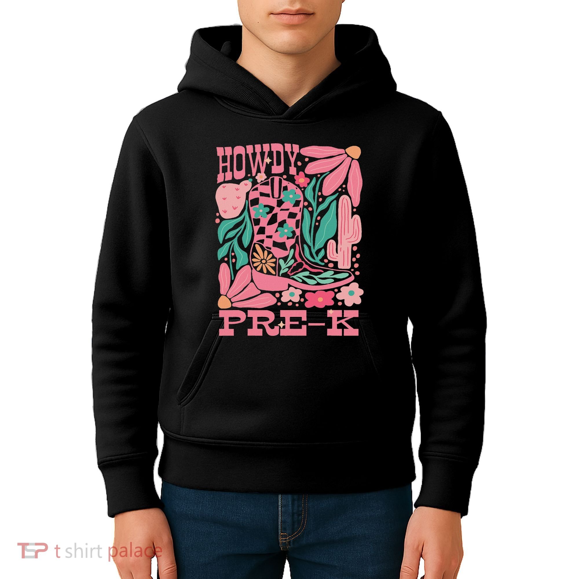 Western Howdy Pre K Back To School Preschool Teacher Kids Hoodie