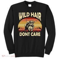 Wild Hair Retro Sunset Scottish Highland Cows Sweatshirt thumb 0