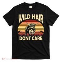 Wild Hair Retro Sunset Scottish Highland Cows T-Shirt thumb 0