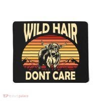 Wild Hair Retro Sunset Scottish Highland Cows Mousepad thumb 0