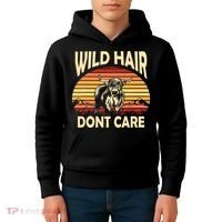 Wild Hair Retro Sunset Scottish Highland Cows Kids Hoodie thumb 4