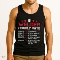 Welder Hourly Rate Funny Welding For Welder Worker Women Tank Top thumb 3