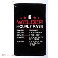 Welder Hourly Rate Funny Welding For Welder Worker Women Golf Towel thumb 0