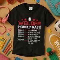 Welder Hourly Rate Funny Welding For Welder Worker Women Kids T-Shirt thumb 3